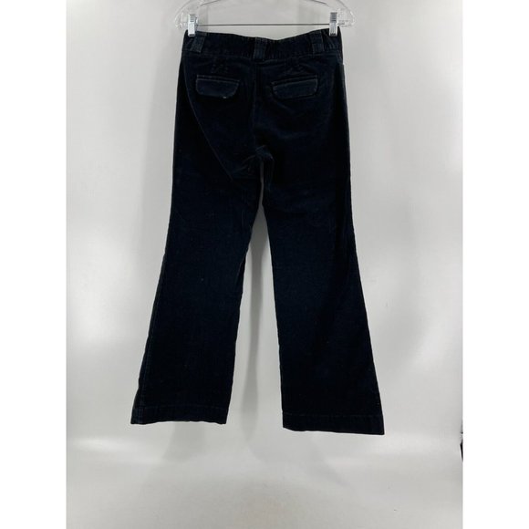 Banana Republic Women's Martin Fit Flared Black Velour Corduroy Pants Size 25 - Picture 3 of 14